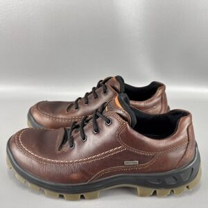 Ecco Track IV Gore-Tex Low Boots Mens 8 Brown‎ Leather Hiking Casual Athleisure